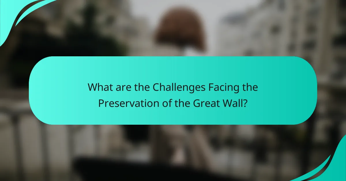 What are the Challenges Facing the Preservation of the Great Wall?